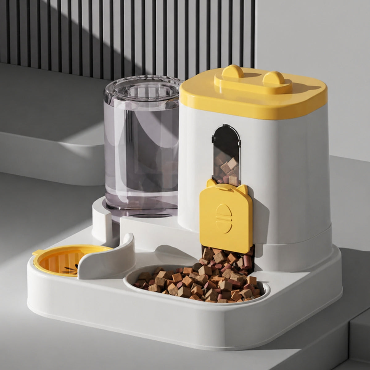 Distributeur croquettes et eau 2 en 1 – jaune