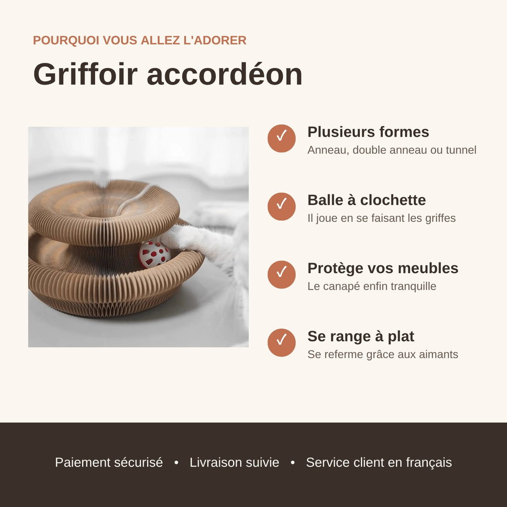 Avantages du griffoir accordéon